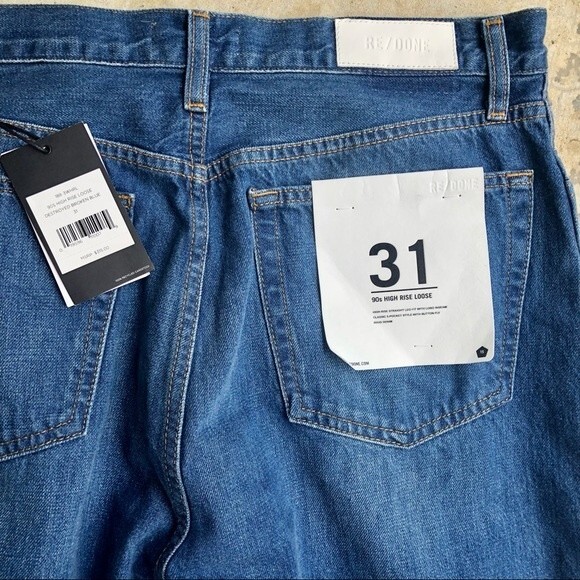 NWT Re/Done Redone Jeans 90s High Rise Loose Fit Medium Wash 100% Cotton 31 - Picture 9 of 11